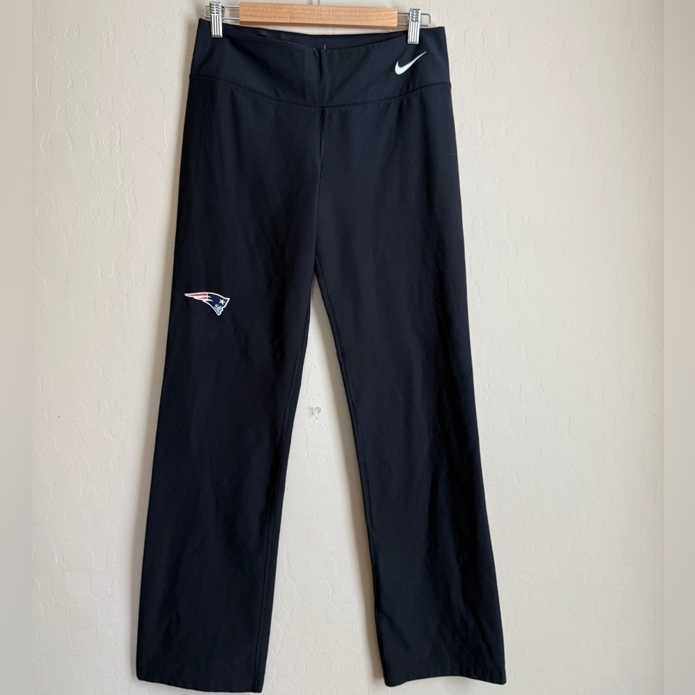 Nike Dri Fit NFL New England Patriots Wide Leg Yoga Pants Black Leggings Large